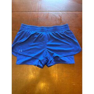 Under Armour Womens HeatGear Blue Running Shorts Medium